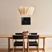 Nordic Linen Pleated Fabric Pendant Light Lampshade